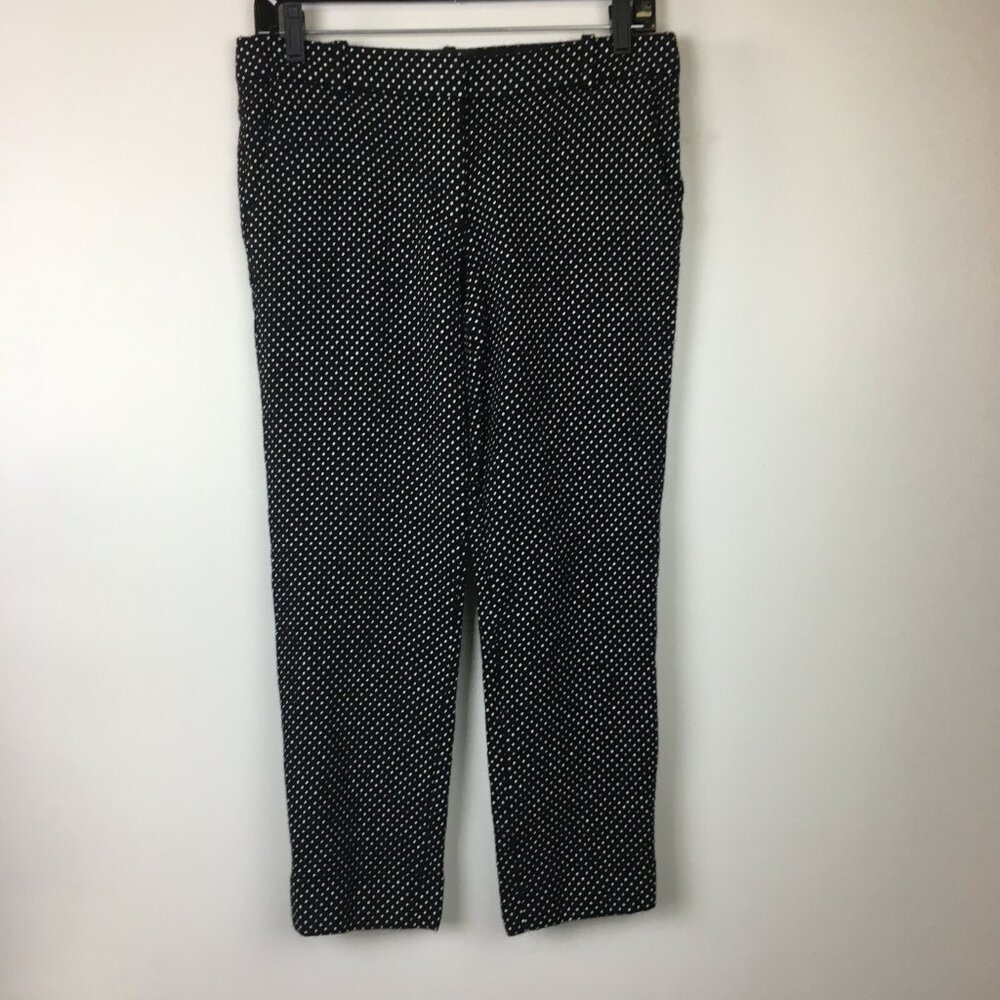J Crew Women's Black & White Dotted Wool Blend Cafe Capri - Size 4